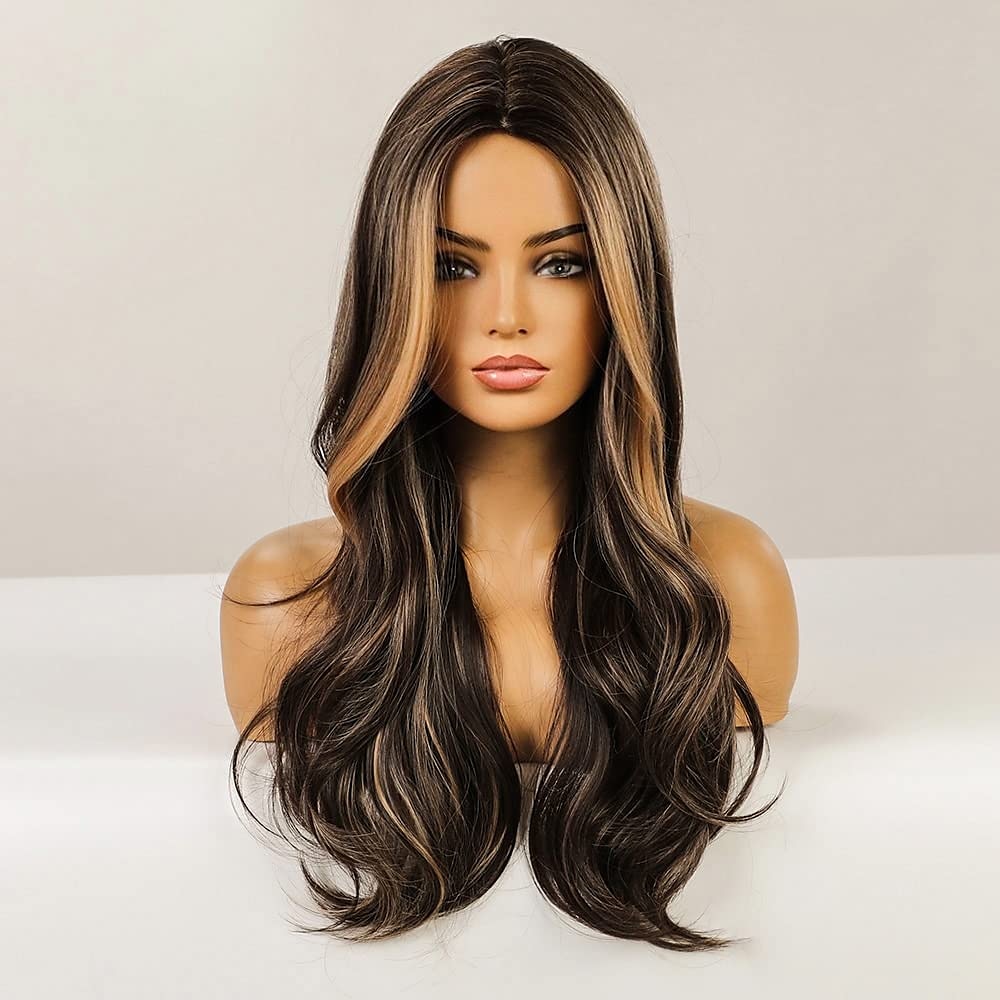 hete roze pruik magenta pruik lang krullend golvend roze pruiken voor vrouwen meisjes middelste deel hittebestendige hight density synthetische pruiken 2025 - $24.99 –P7