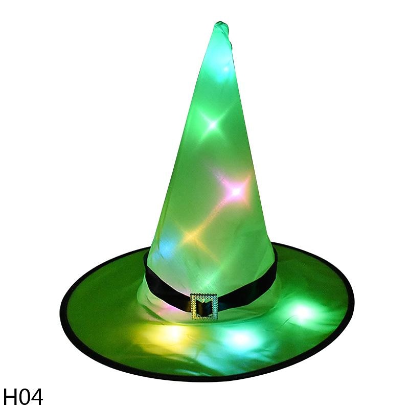 1 st halloween led häxhatt glödande häxhatt halloween kostym rekvisita utomhus träd hängande prydnadsföremål 2025 - $13.99 -P8