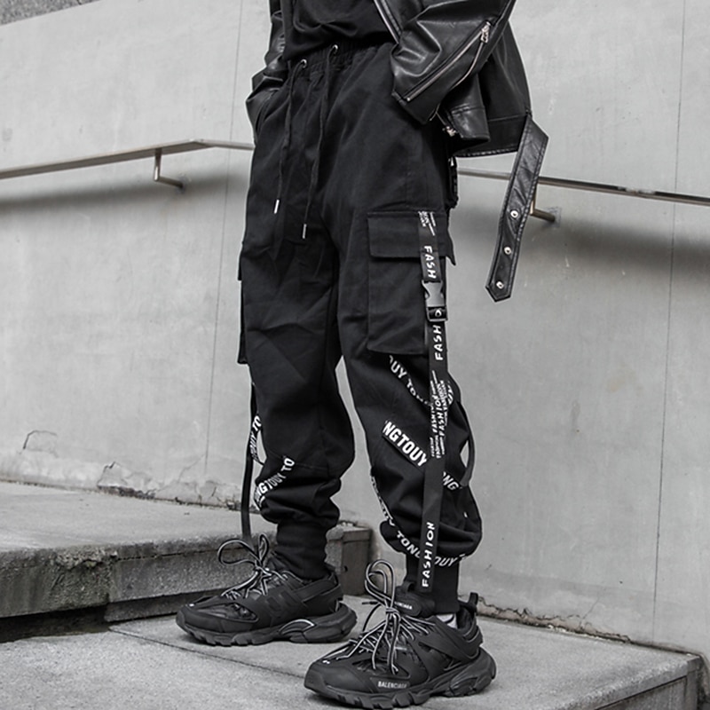 Mens CARGO PANTS Trousers Elastic Waist 100% COTTON Army Military PLAIN  Casual | eBay