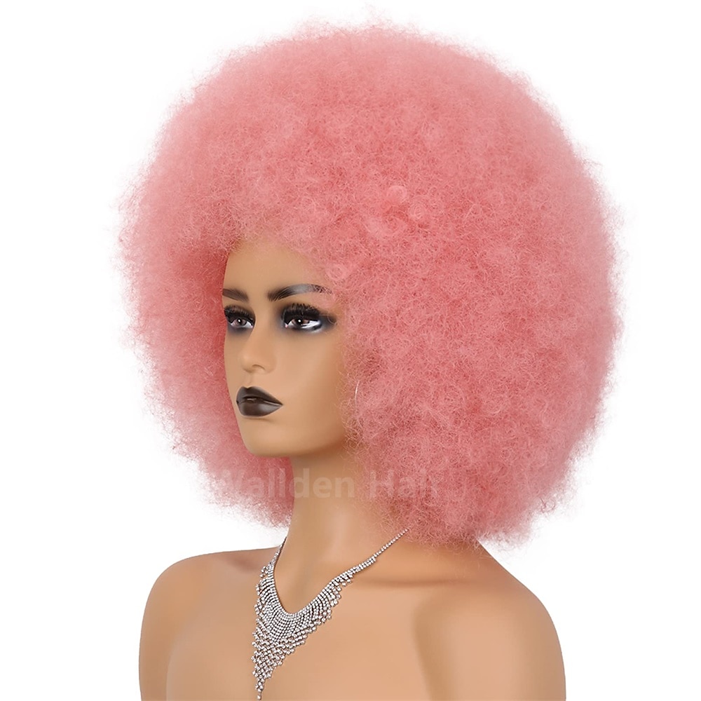 capelli afro colore bianco parrucche per donne nere parrucca glueless wear and go parrucca resistente al calore anni '70 parrucca afro sintetica per costume da festa e cosplay parrucche di halloween del 2025 a $22.99 –P9