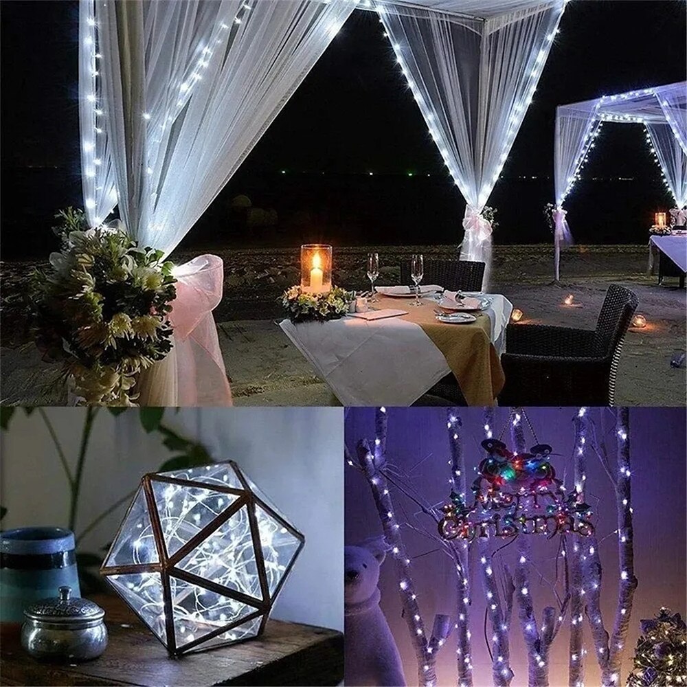 Guirlande lumineuse LED élégante pour réception de mariage, alimentée par USB/batterie, fil de cuivre, guirlande lumineuse pour fête, mariage, lumières de Noël, décoration de 2025 ? $10.99 –P2