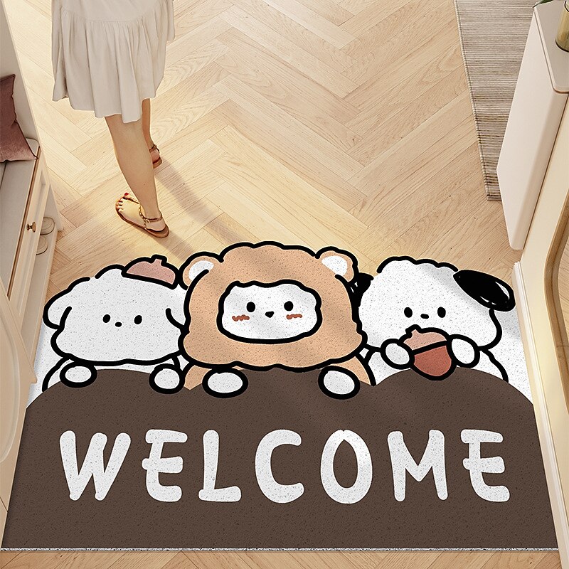 Cartoon Cute Animal Pattern Silica Gel Mud Mat For Floor, Dog Shaped