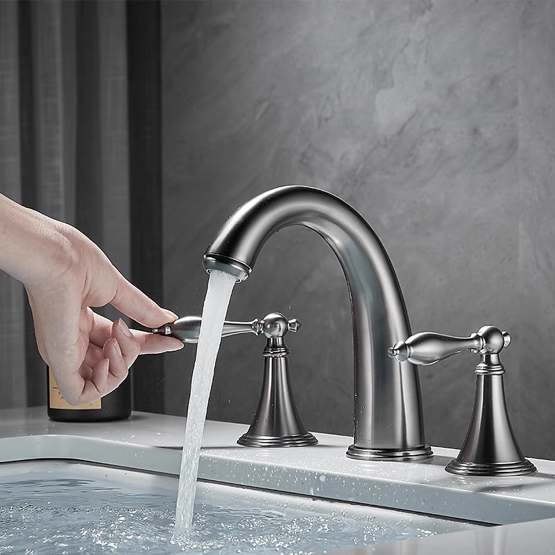 Widespread Bathroom Faucet Sink Mixer Basin Taps, Twin Handle Vessel Tap with Cold and Hot Hose 2025 - $97.99 –P1
