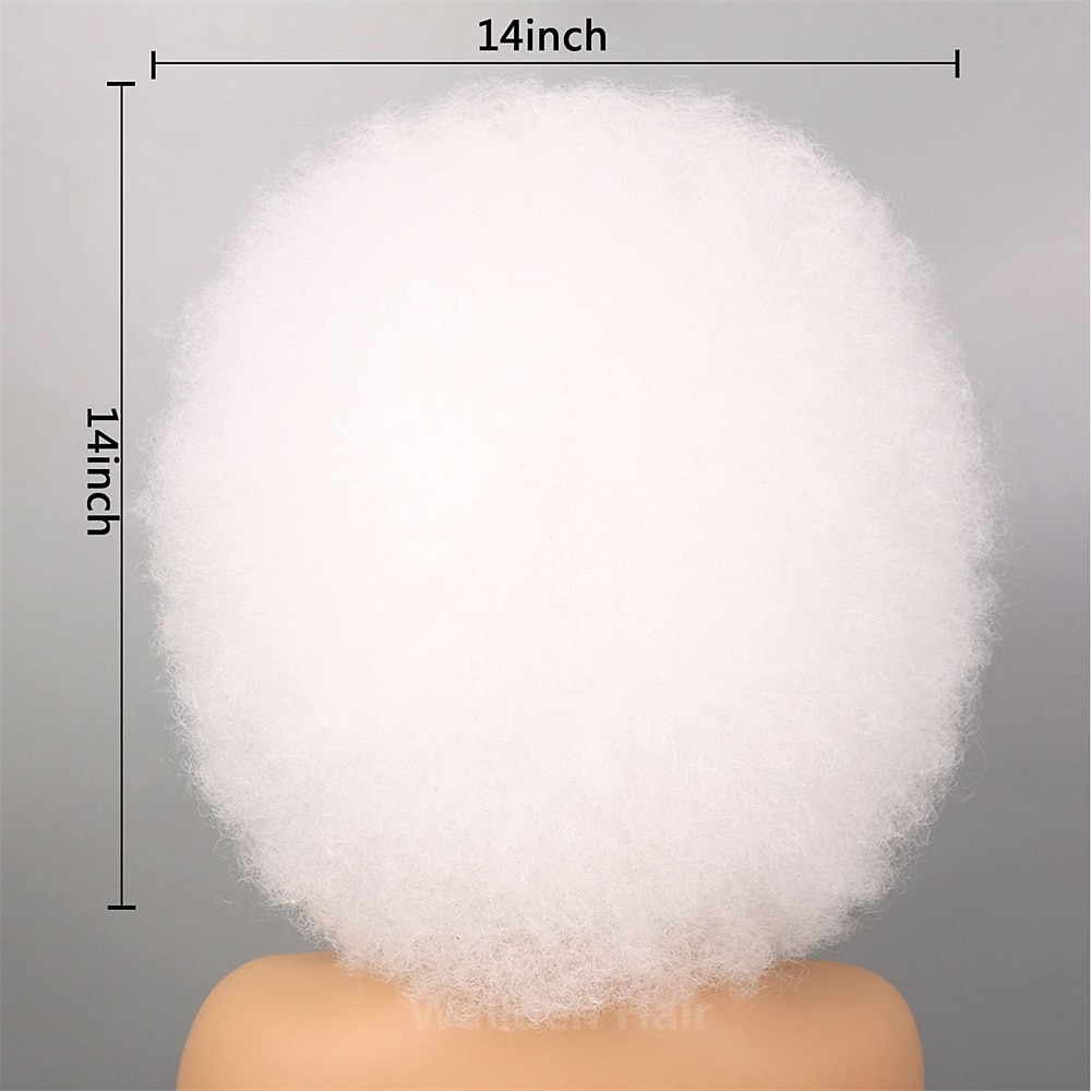 capelli afro colore bianco parrucche per donne nere parrucca glueless wear and go parrucca resistente al calore anni '70 parrucca afro sintetica per costume da festa e cosplay parrucche di halloween del 2025 a $22.99 –P4