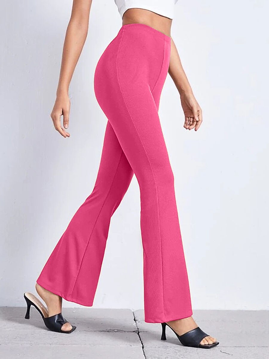 Per donna Fondo a campana Pantaloni Di tendenza Streetwear Lunghezza intera Vita normale Floreale Liscio Vita elastica Stampa Comfort Traspirabilità Morbido Media elasticità Da mare Feste Strada Nero del 2025 a $16.99 –P1