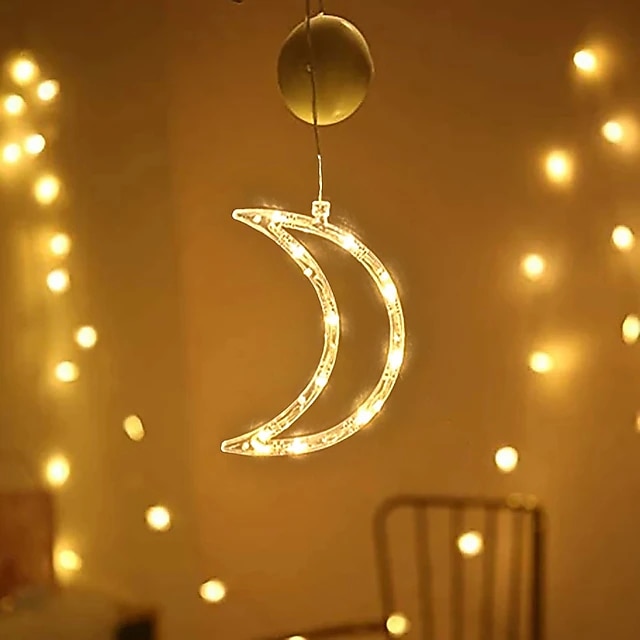 Christmas Decor Night Light Santa Elk Angel Heart LED Light Battery Powered Suction Cup Window Chandelier Xmas Tree New Year Party Holiday Home Decoration 2025 - CAD $9.99 –P16