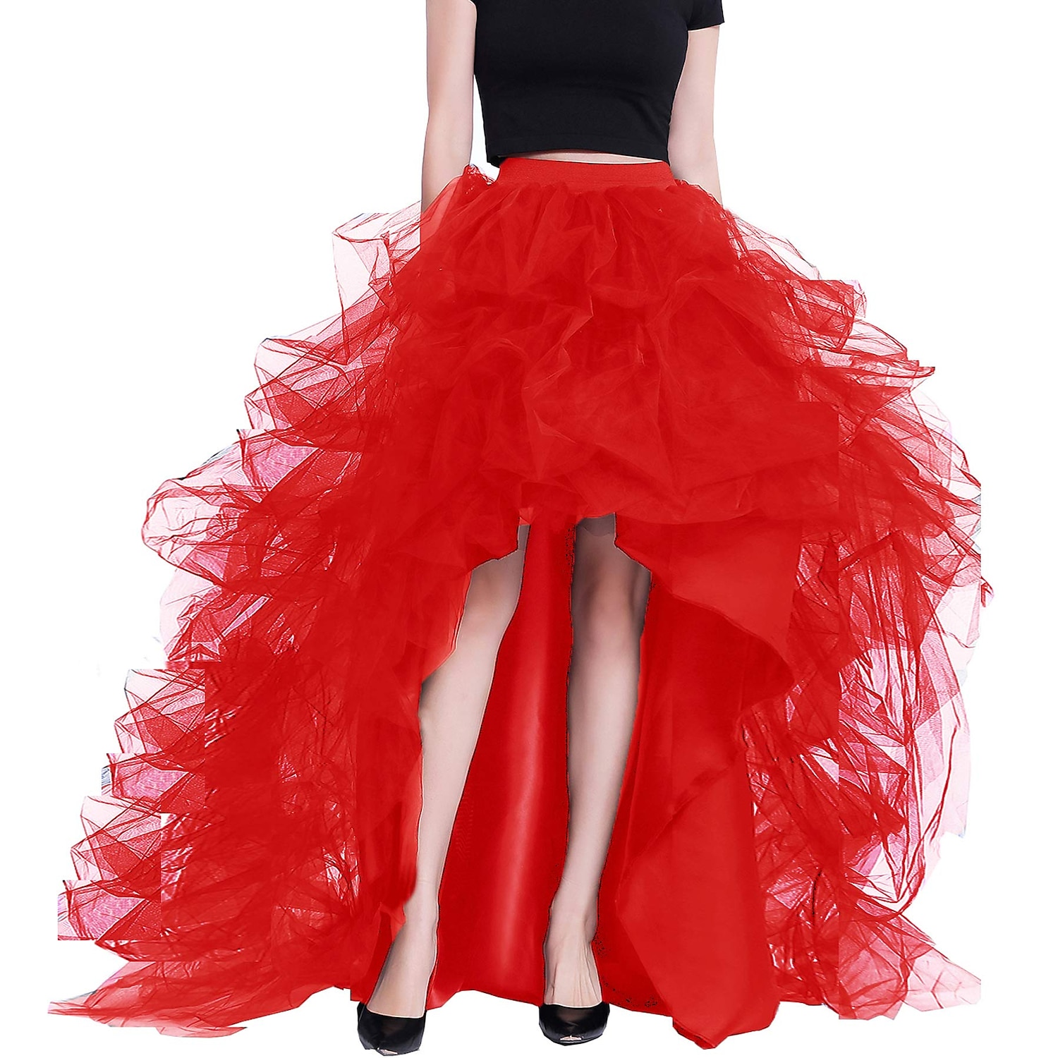 Women's High Waist High Low Layered Tulle Floor Length Spectial Occasion Skirt Retro Vintage Punk Gothic Halloween Party Wedding Carnival 2025 - $61.99 –P10