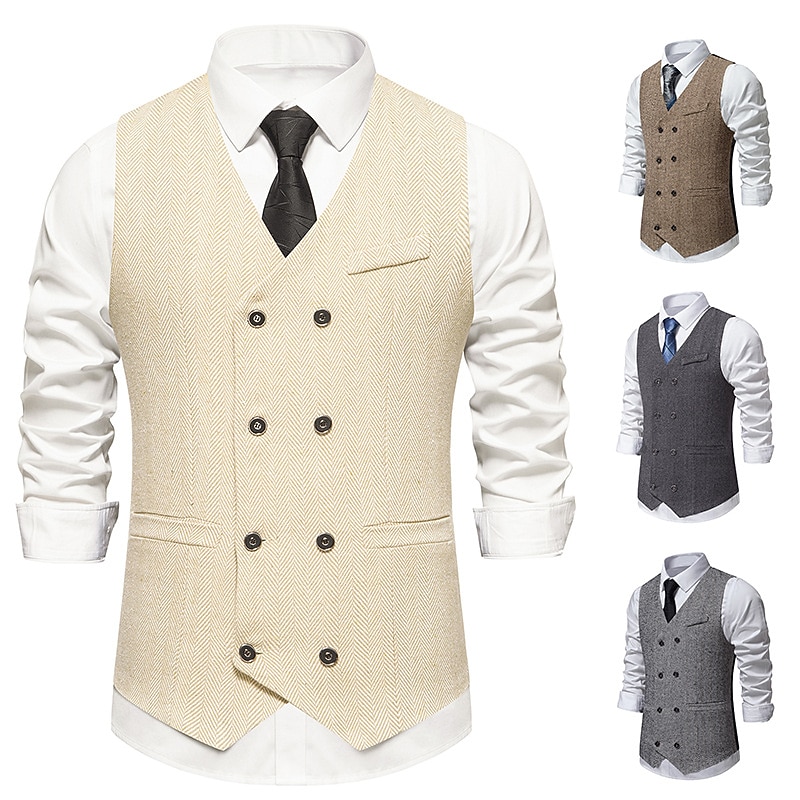 Vintage Anni 1920 Gilet Il grande Gatsby Gentiluomo Testimoni dello Sposo Slim Fit Costume Per uomo Mascherata Matrimonio Ospite di nozze Evento / Festa Adulti Gilet del 2026 a $30.99 –P1