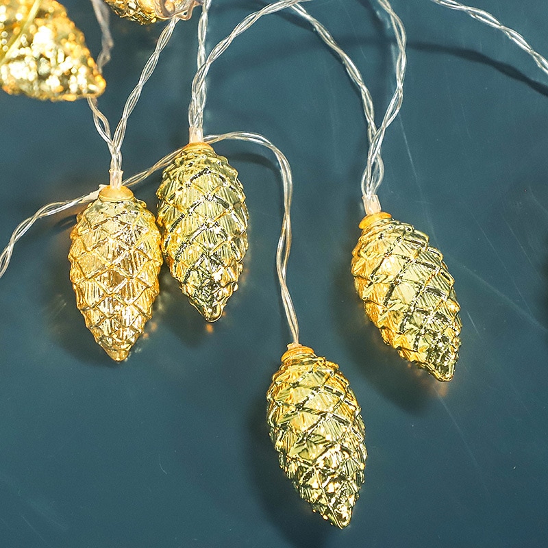 Luz de cuerda de alambre de cobre 2M 10LEDS lámpara de piña agujas de pino guirnalda de hadas de jardín lámparas de decoración para las fiestas 2026 - $11.49 –P8
