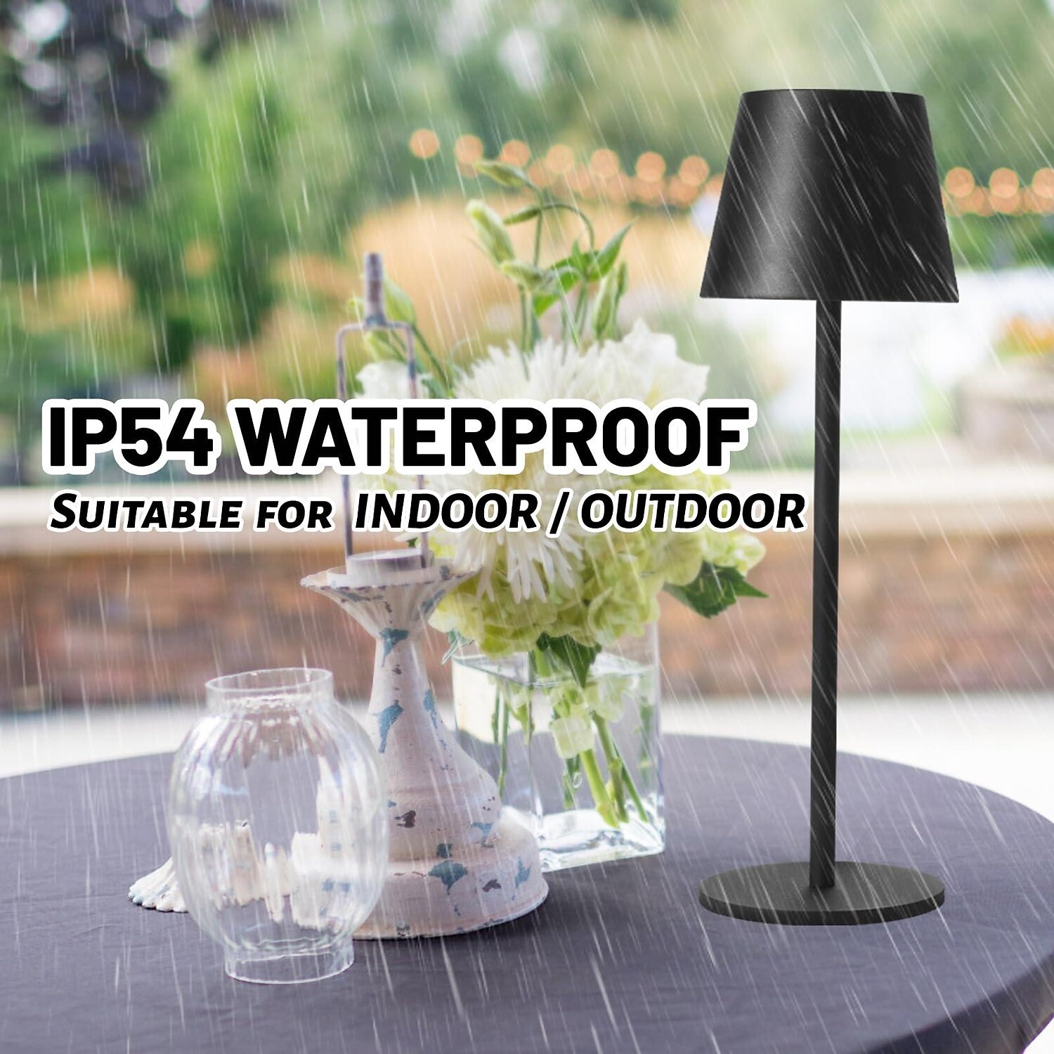 LED Cordless Table Lamp 6600mWh Rechargeable Battery Desk Lamp 3000K Stepless Dimming Night Light IP54 Waterproof Metal Outdoor Portable Lamp for Camping, Restaurant, Patio 2025 - $29.99 –P6