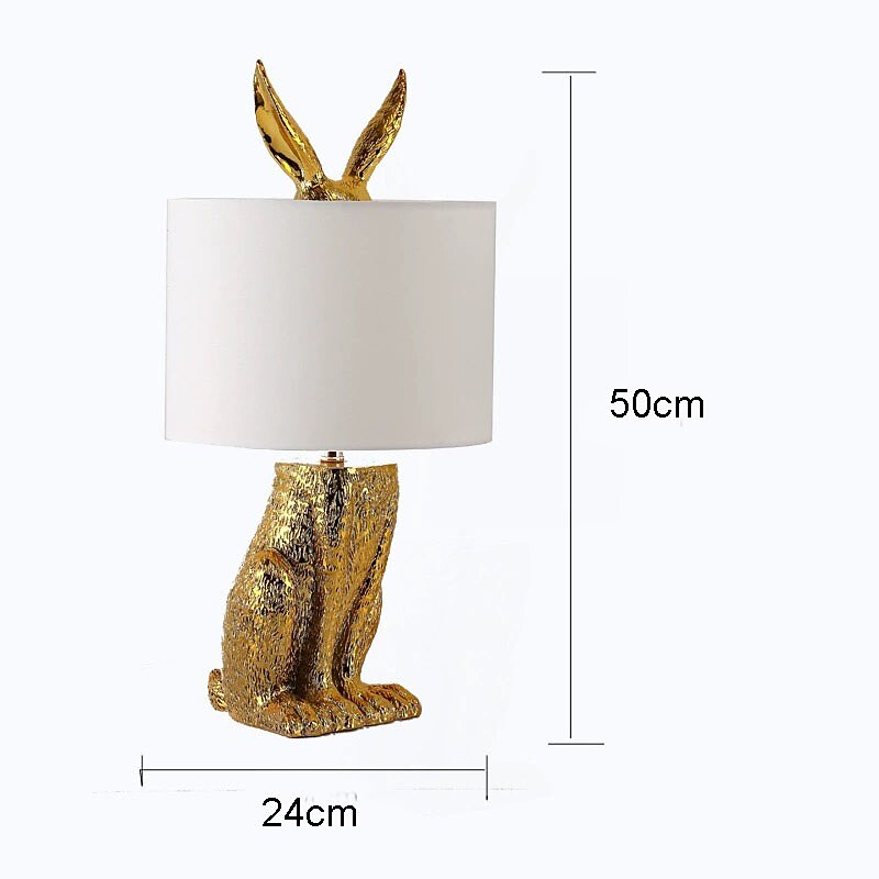 Table Lamp Modern Golden LED Rabbit Table Lamp with E27 Bulb Bedroom Bedside Lighting Fixtures for Living Room Dining Room Study Room Desk Lights 110-240V 2025 - $291.99 –P5