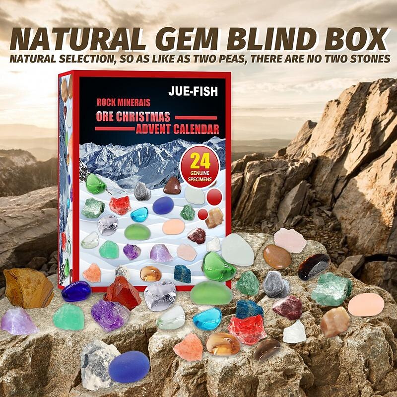 Miner Advent Calendar Natural Rock Mineral Collection 24 Days Gift 2023  Geology Science Educational Gem Advent Calendar Gifts 2024 - $12.99