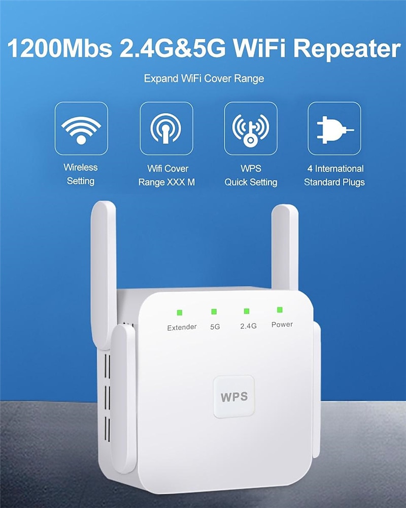 5 ghz wifi repeater draadloze wifi extender 1200 mbps wifi versterker 802.11n lange afstand wifi signaal booster 2.4g wifi repiter 2025 - $59.99 –P12