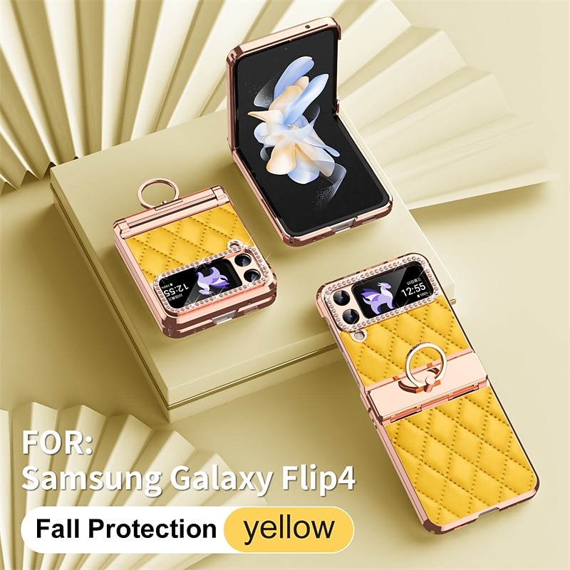 телефон Кейс для Назначение SSamsung Galaxy Z-флип 7 Z-флип 6 Z Flip 5 Z Flip 4 Z Flip 3 Кейс на заднюю панель Блинг Стразы Покрытие Хрустальный алмаз ПК Кожа PU 2026 - $24.99 –P11