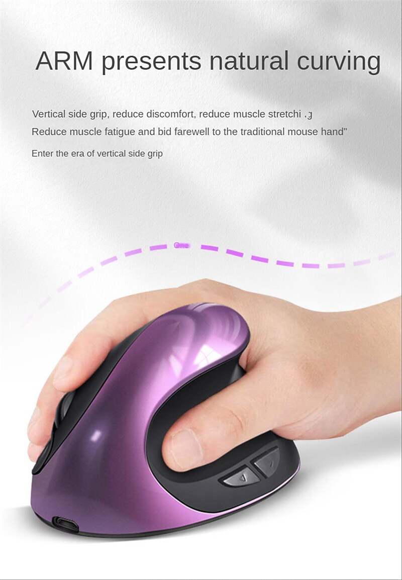Rechargeable Vertical Mice Ergonomic Wireless Mouse 2.4G USB Receiver 1600 Adjustable DPI 6 Buttons Mouse 2025 - $17.99 –P5