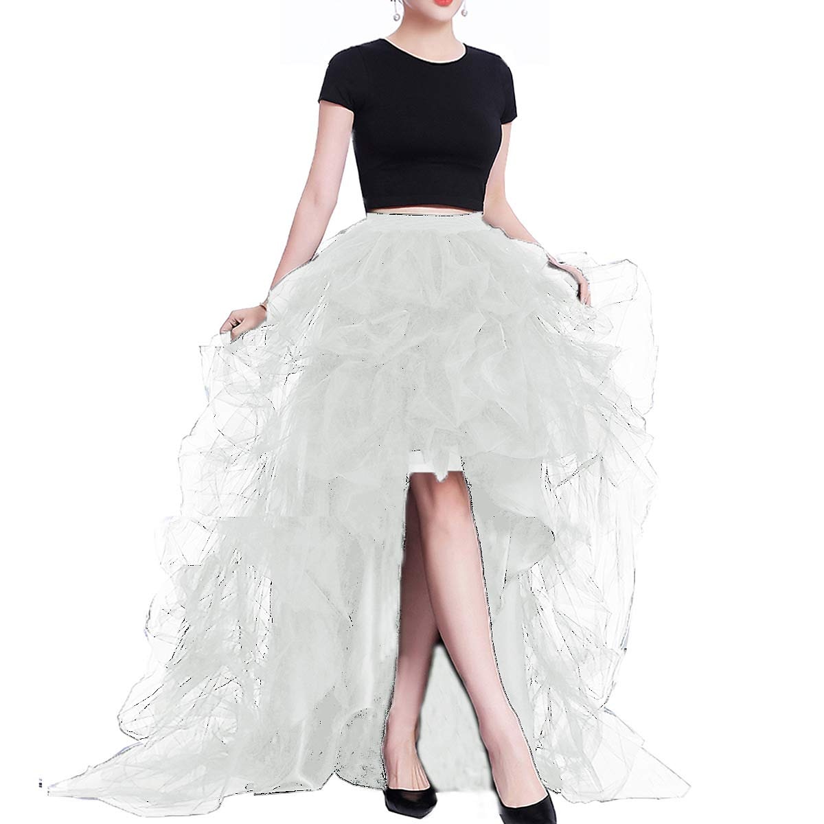 Women's High Waist High Low Layered Tulle Floor Length Spectial Occasion Skirt Retro Vintage Punk Gothic Halloween Party Wedding Carnival 2025 - $61.99 –P9