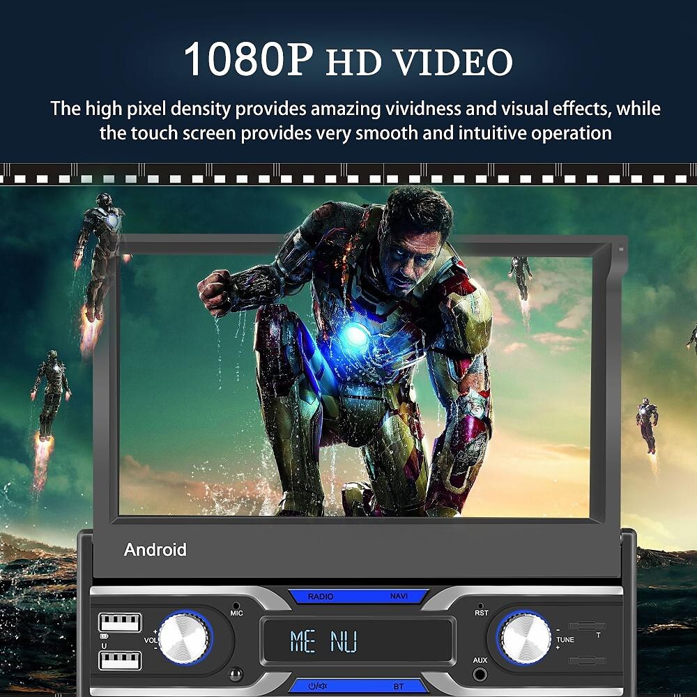 7-inch 1Din Android 10.1 Car Radio Autoradio Touch Screen Car Multimedia Player Supports Wireless Car Playback and Android Automatic Functions GPS Navigation Rear View Camera 2025 - $175.99 –P6