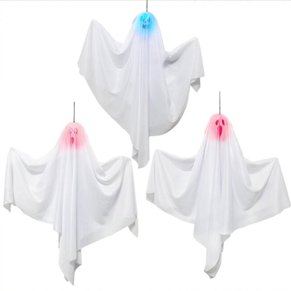 świecące duch dekoracje na halloween na zewnątrz led wiszące duch dla drzew upiorny oświetlony duch wodoodporne wiszące wystrój halloween ozdoby choinkowe do domu patio stoczni trawnik drzewo 2025 - $7.99 –P2