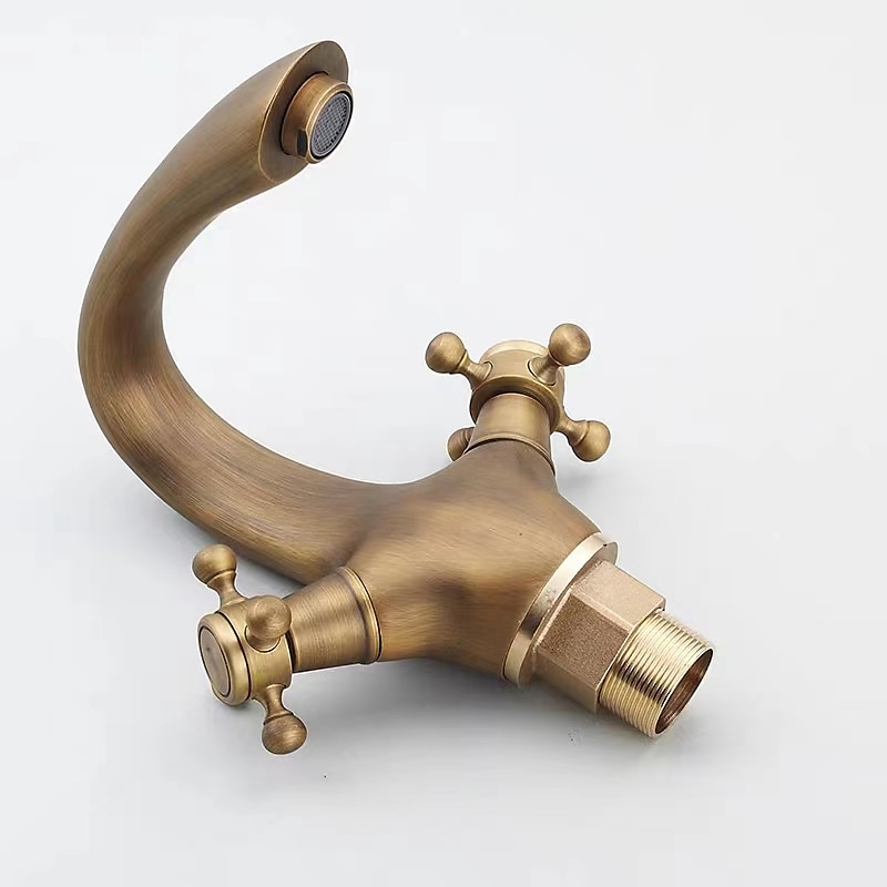 Bathroom Sink Mixer Faucet, Brass Basin Taps Dual Handle with Hot and Cold Hose 2025 - $84.23 –P12