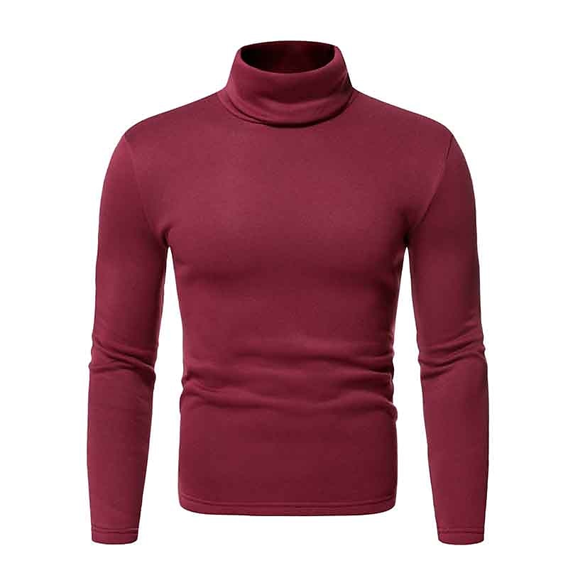 Férfi Garbó Kötöttáru Férfi teknős nyakú jumper Pulóver Kötött Normál felsők Kötött Sima Körgallér Modern Kortárs Munka Hétköznapi viselet Ruházat Ősz Tél Bor Fekete S M L 2025 - $6.99 –P8