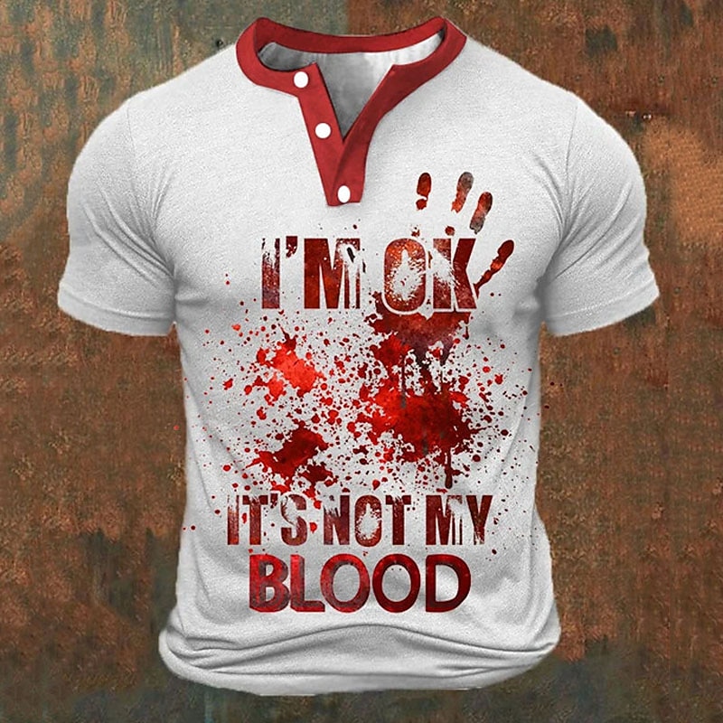 Per uomo Lettera Stampe Grafiche Mano Camicia vintage Maglia Henley Maglietta grafica Manica Corta maglietta Stampa 3D Henley Camicia Moda Essenziale Casual Quotidiano All'aperto Uscire Blu Nero del 2026 a $26.99 –P1