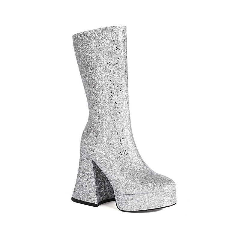 Retro Vintage 1970s Shiny Metallic Shoes Gogo Boots Abba Costume Disco Women's Carnival Party Club Pride Parade Adults' Shoes Spring Fall 2025 - $92.99 –P15