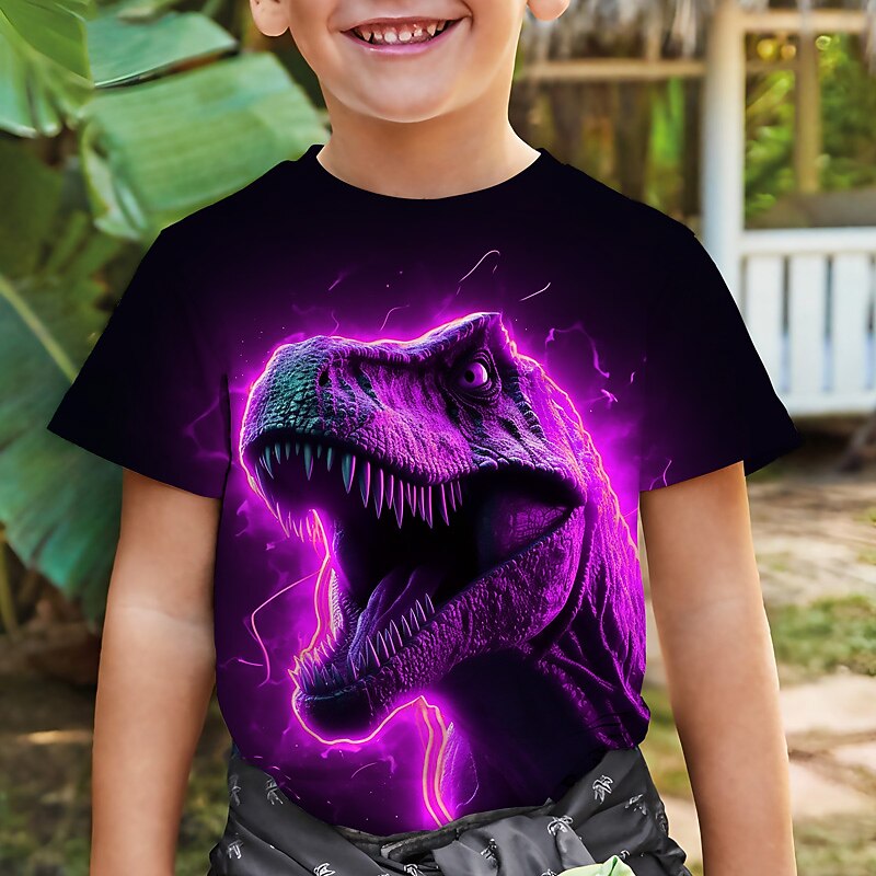 Garçon 3D Graphic Animal Dinosaure T-shirt Tee-shirts Manche Courte 3D effet Eté Printemps Actif Sportif Mode Enfants 3-12 ans Extérieur Casual du quotidien Standard de 2025 ? $11.99 –P9