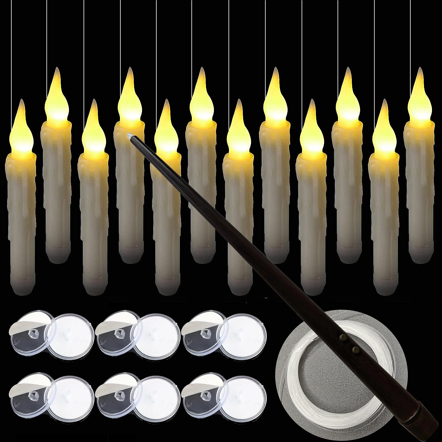 12 stk flytende LED-lys flimrende fjernstyrt for halloween og juledekorasjoner innendørs hjem, rom, klasserom og soverom 2025 - $31.99 –P8