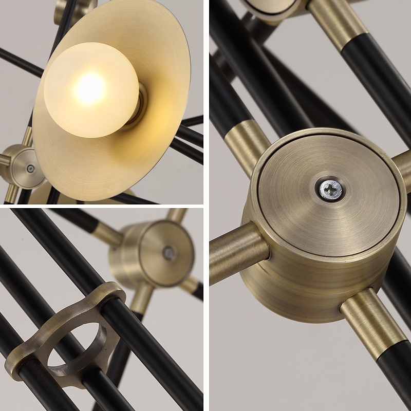 Modern Chandeliers 3/6/9/12-Light Brass Pendant Lighting Ceiling Light Fixture Fixtures for Dining Room, Kitchen, Living Room, Bedroom 110-240V 2025 - $257.89 –P4