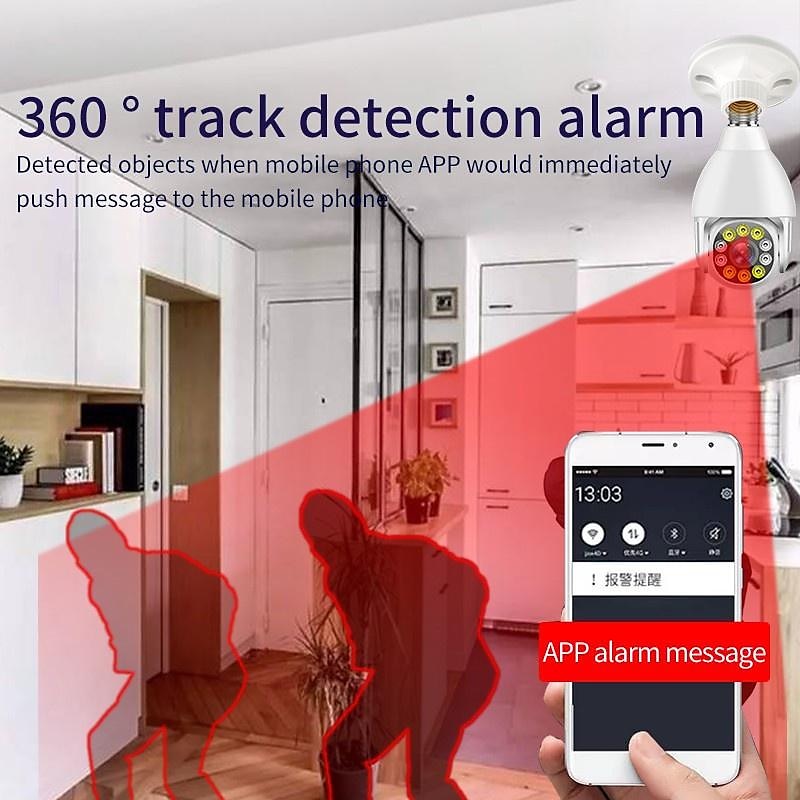 Wireless Bulb Lamp Camera Wifi IP Camera IR Night Vision Home Security Camera  Auto Tracking Video Surveillance Camera PTZ  P2P Monitor Camera 2025 - $58.99 –P4