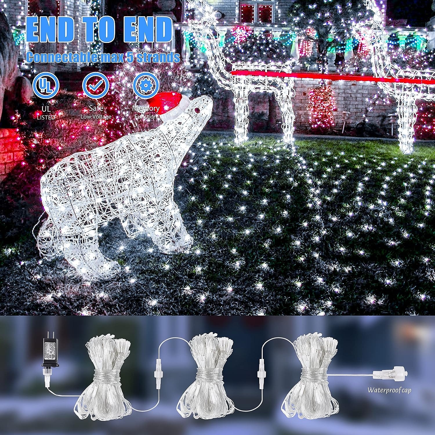 3*2M 192 LED Net Lights Outdoor Mesh Lights,8 Modes Net Lights for Bushes Plug in, Waterproof Christmas Halloween Decoration Net String Lights for Bushes Ceiling Wedding Indoor Outdoor(9.8ft x 6.6ft) 2025 - $40.99 –P6