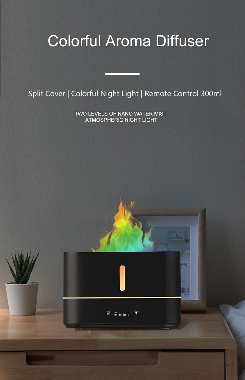 300ml Colorful Flame Aroma Diffuser Air Humidifier Not With Essential Oils For Aromatherapy in Home Office Car 2025 - $33.99 –P1