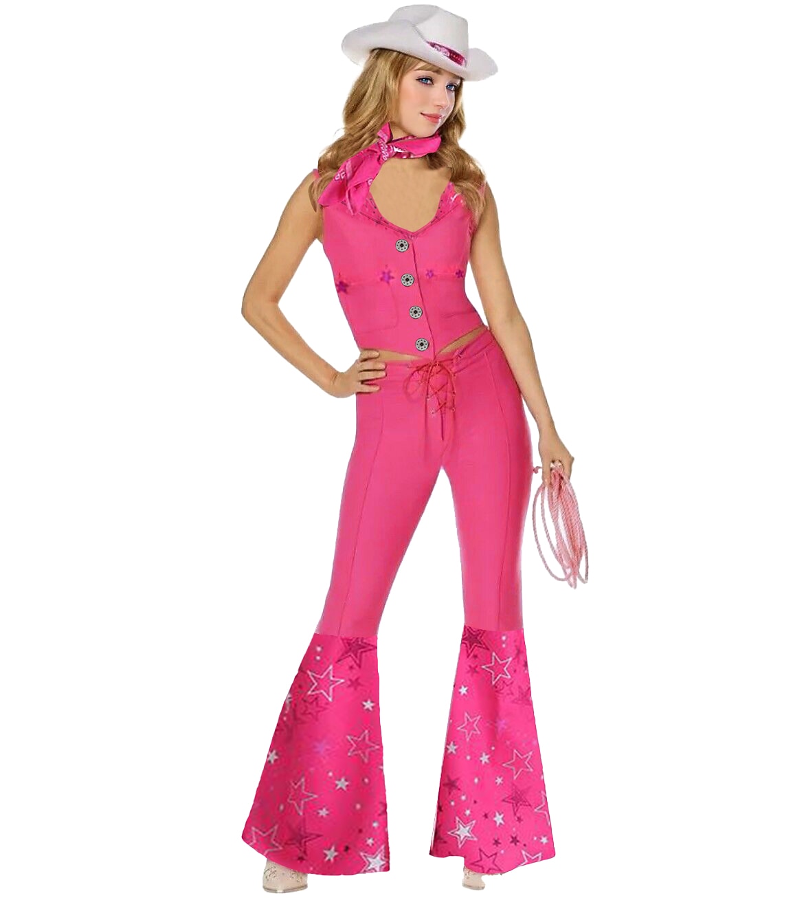 Hot Pink Cowgirl Set Doll Movie Cosplay Costume Masquerade Girls' Movie Cosplay Retro Vintage Vest Pants Scarf Masquerade Halloween 2025 - $57.99 –P2