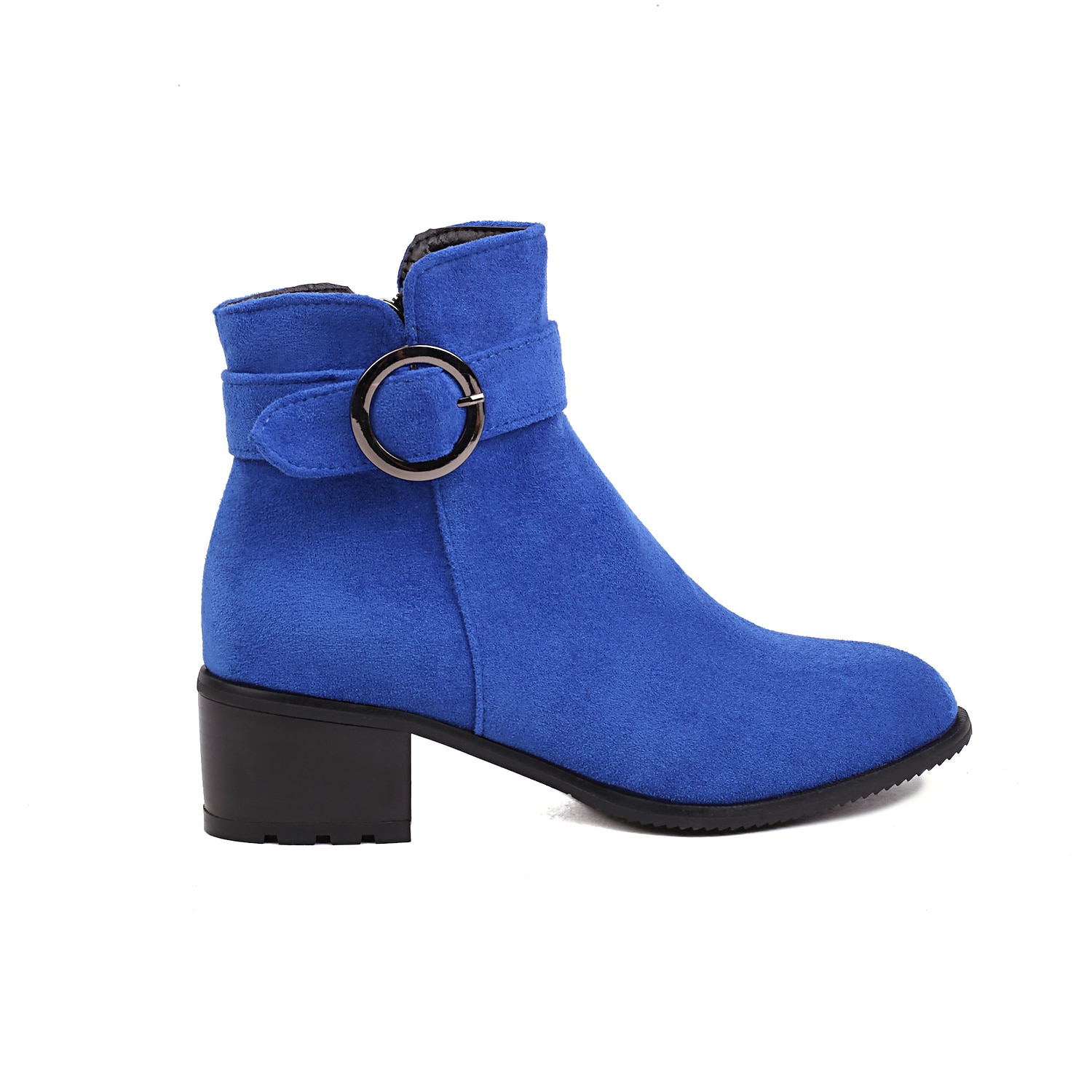 Women's Boots Plus Size Heel Boots Work Daily Booties Ankle Boots Winter Buckle Chunky Heel Casual Minimalism Faux Leather Black Blue 2025 - $59.99 –P2