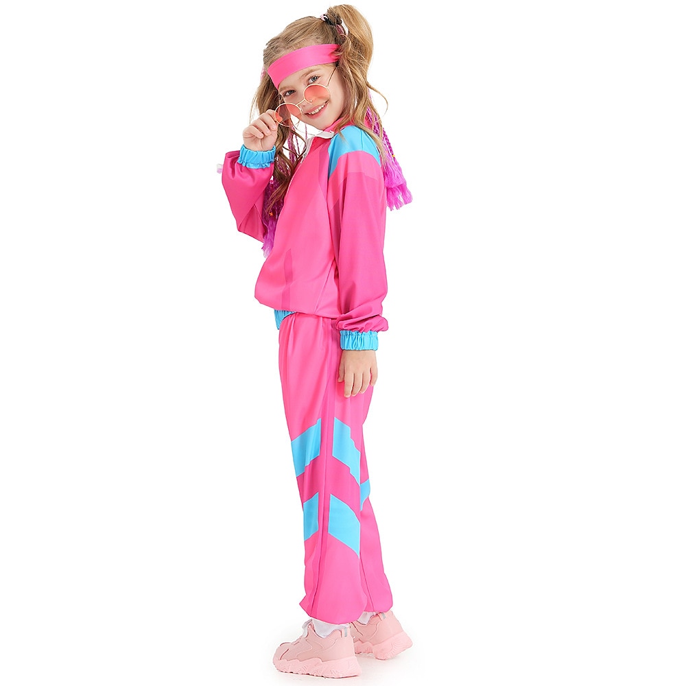 2025年 1980年代 ヒップホップ ストリートスタイル パンツ セット ジャケット ディスコ 仮装 男の子 女の子 カーニバルコスチューム マスカレード パーティー マスカレード カジュアル／普段着 子供用 上着 パンツ  コレクション – $30.99 –P9