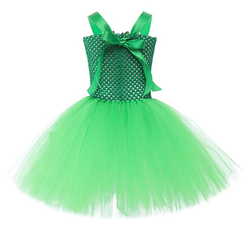 Kids Girls' Dress Party Dress Leaf Witch costume kids halloween custome Sleeveless Performance Special Occasion Mesh Elegant Fashion Beautiful Polyester Knee-length Party Dress Swing Dress Tulle Dress 2026 - $28.99 –P10