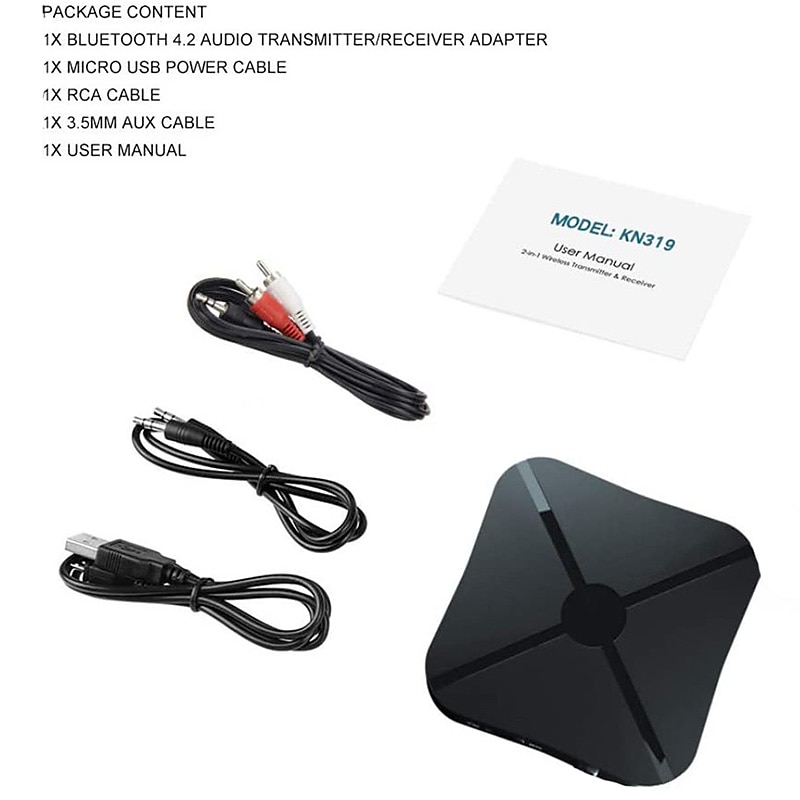 2 в 1 bluetooth4.2 компьютерные наушники aux автомобильная стерео музыка аудио адаптер беспроводной передатчик bluetooth приемник 2025 - $12.99 –P15