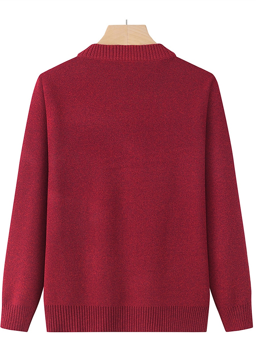 Dames Vest Trui Stijlvol Casual Zacht Bloemig Geribd Strakke ronde hals Knop Zak Lange mouw breien Buiten Feestdagen Uitgaan bordeaux Grasgroen Herfst Winter 2025 - $31.99 –P9