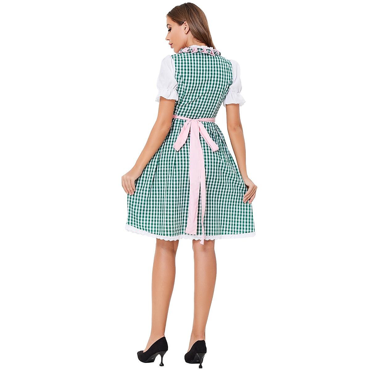 Oktoberfest Schürze Trachtenkleider Oktoberfest / Bier Bayerisch Bayerisch Deutsch Wiesn Damen Stoff im traditionellen Stil Bluse Kleid Schürze 2025 - $43.99 –P2
