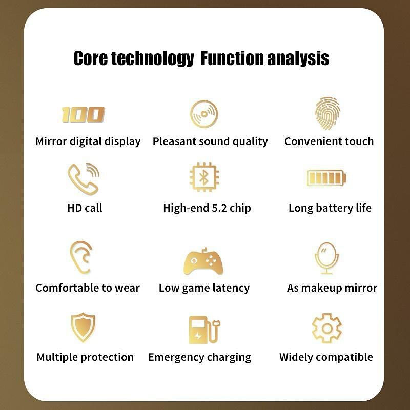 TWS Wireless Bluetooth Headset CVC8.0 Noise Reduction Bluetooth Earphones LED Display Fingerprint Touch Wireless Earbuds Waterproof Dual Headphones with Power Bank Charging Case 2025 - $5.99 –P16