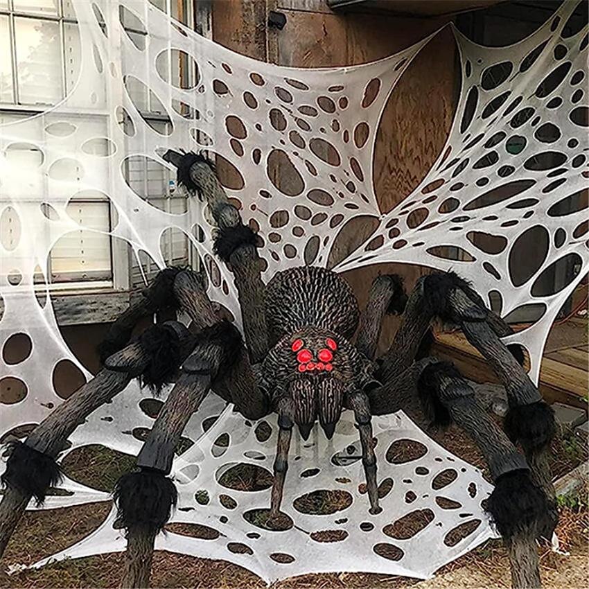 2025年 ハロウィーンの飾り、屋外用クモの巣、伸縮性のあるビーフネット、クモの巣、カット済みガーゼ、クモの巣、お化け屋敷の装飾  コレクション – $6.49 –P1