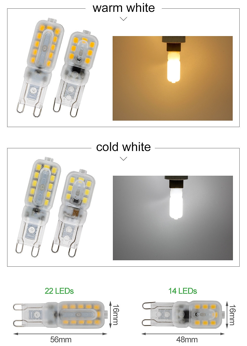 2025年 10 個 g9 LED ライト調光可能な電球 3 ワット 5 ワット smd 2835 スポットライトクリスタルシャンデリア交換 20 ワット 30 ワットハロゲンランプ照明 ac 220v  コレクション – $21.99 –P2