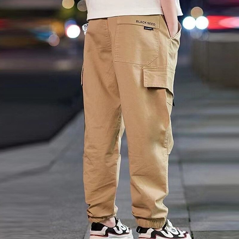 Kids Boys Sweatpants Trousers Pocket Cartoon Letter Breathable Comfort Pants Training Sports Daily Basic Black Avatar Overalls Black Small Label Overalls Army Green Small Label Overalls Mid Waist 2025 - $17.49 –P11