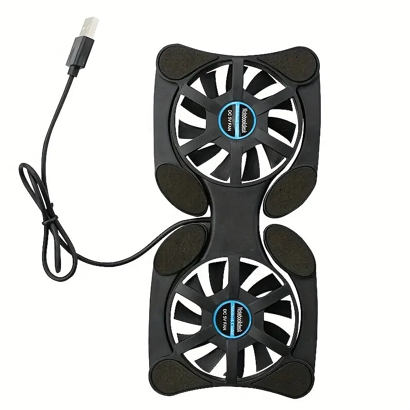 Складной USB-вентилятор охлаждения, мини-кулер для ноутбука, охлаждающая подставка, тихая подставка, двойные вентиляторы для ноутбуков с диагональю от 7 до 15 дюймов 2025 - $10.99 –P3