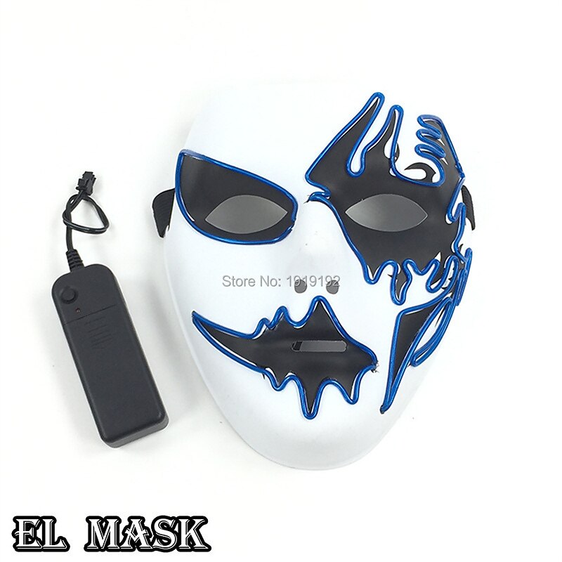 Neon Light LED Mask LED Halloween Scary Mask Cosplay Party Masque Masquerade Masks Halloween Costume Carnival Glow Party Props 2025 - $28.99 –P10