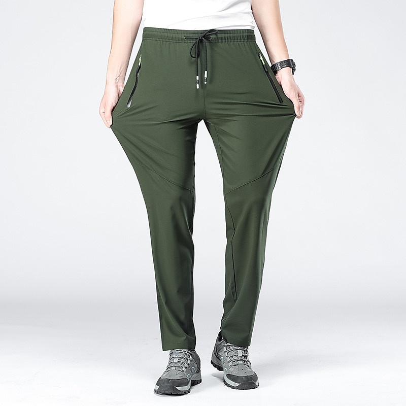 Hombre Pantalones para senderismo Pantalones impermeables de senderismo Verano Al aire libre Ajuste regular Transpirable Secado rápido Eslático Cómodo Prendas de abajo Correa Cintura elástica Negro 2025 - $12.99 –P2