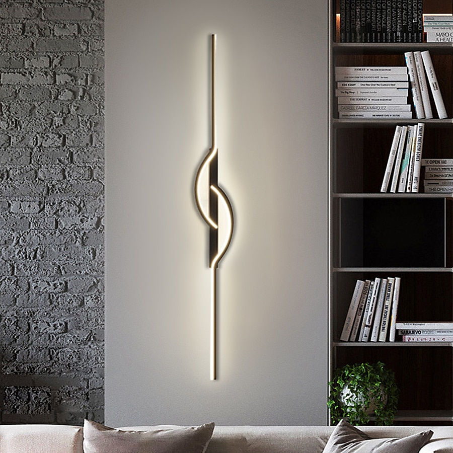 lightinthebox led interior luz de parede forro desin 60cm curva interior moderno simples lâmpada de parede led acrílico lâmpada de parede é aplicável ao quarto sala de estar banheiro corredor branco de 2025 por $116.99 –P2