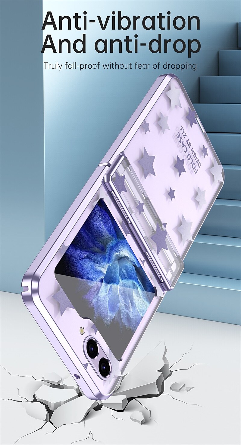 Phone Case For Samsung Galaxy Z Flip 6 Z Flip 5 Z Flip 4 Z Flip 3 Back Cover Slim Plating Full Body Protective Graphic PC 2025 - $23.99 –P10