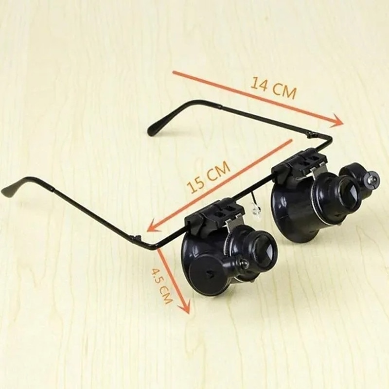 20X LED Magnifier Glasses Double Eye Jewelery Watch Repair Tools Lamp Loupes Eyewear Magnifying Glass Light 2025 - $21.99 –P10
