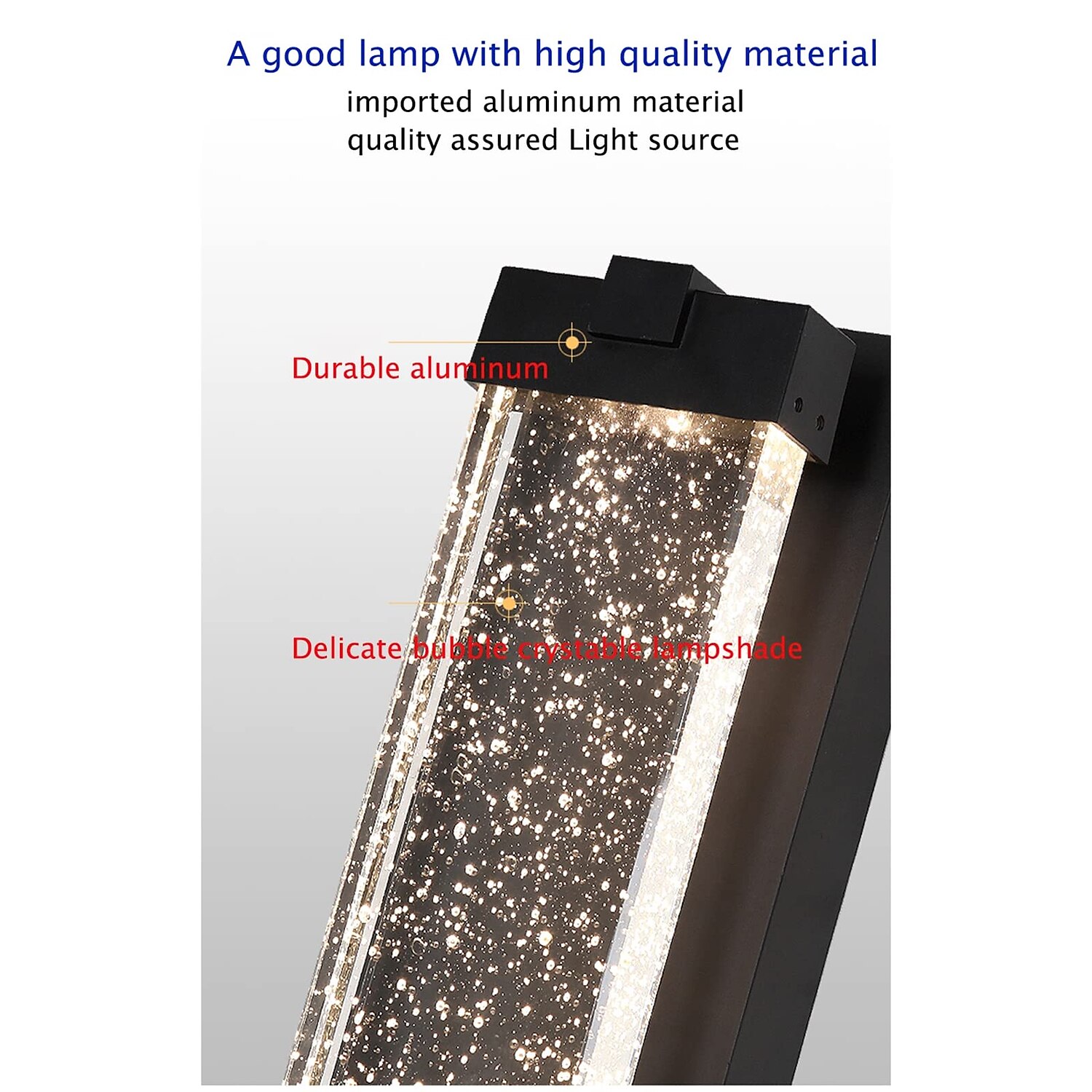 applique in cristallo illuminazione per esterni ip65 con paralume in vetro trasparente a bolle per portico e garage led 6w bianco caldo sabbia finitura nera 110-240v del 2025 a $215.69 –P6